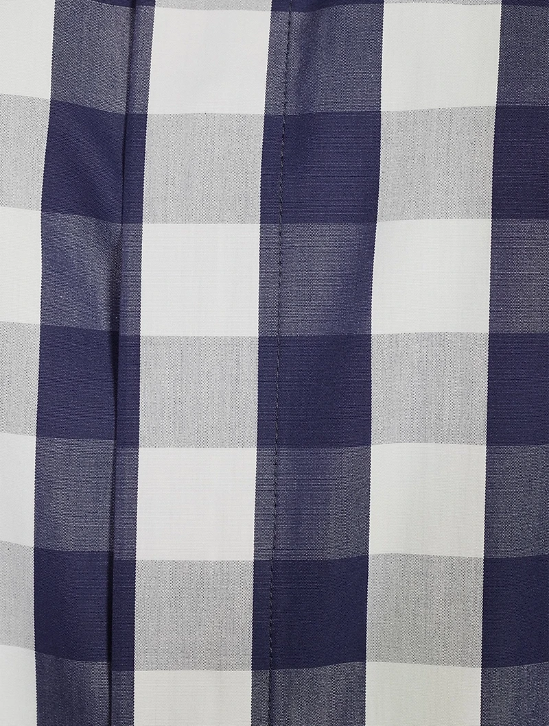 Gingham Cotton Poplin Wide Shirt