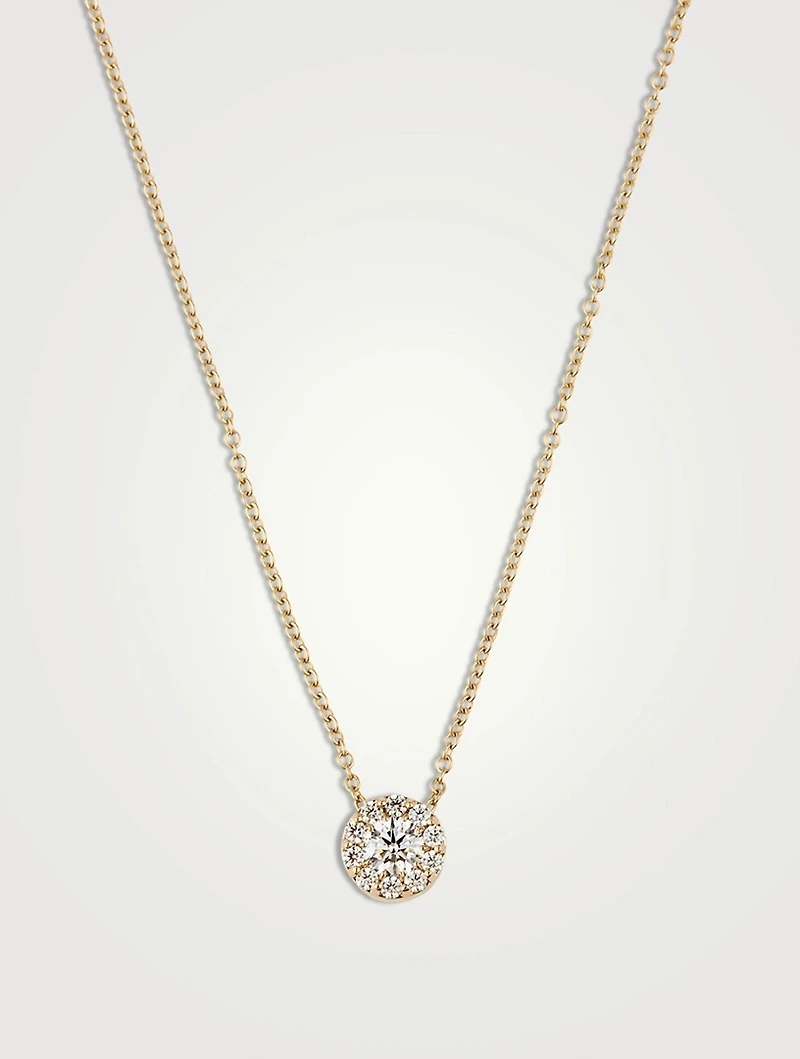 18K Gold Fulfillment Pendant Necklace With Diamonds