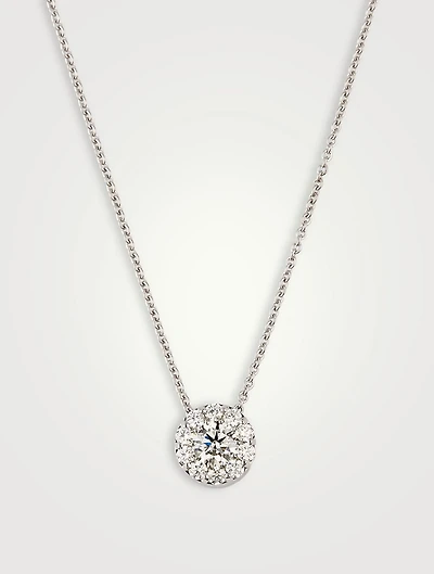 18K White Gold Fulfillment Pendant Necklace With Diamonds
