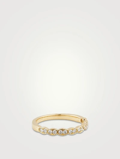 18K Gold Lorelei Floral Band With Diamonds