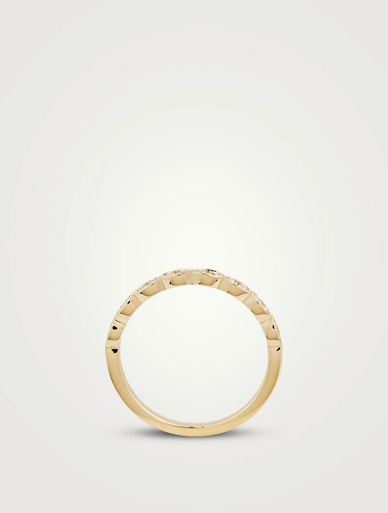 18K Gold Lorelei Floral Band With Diamonds