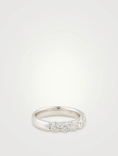 18K Gold Signature Stone Band With Diamonds