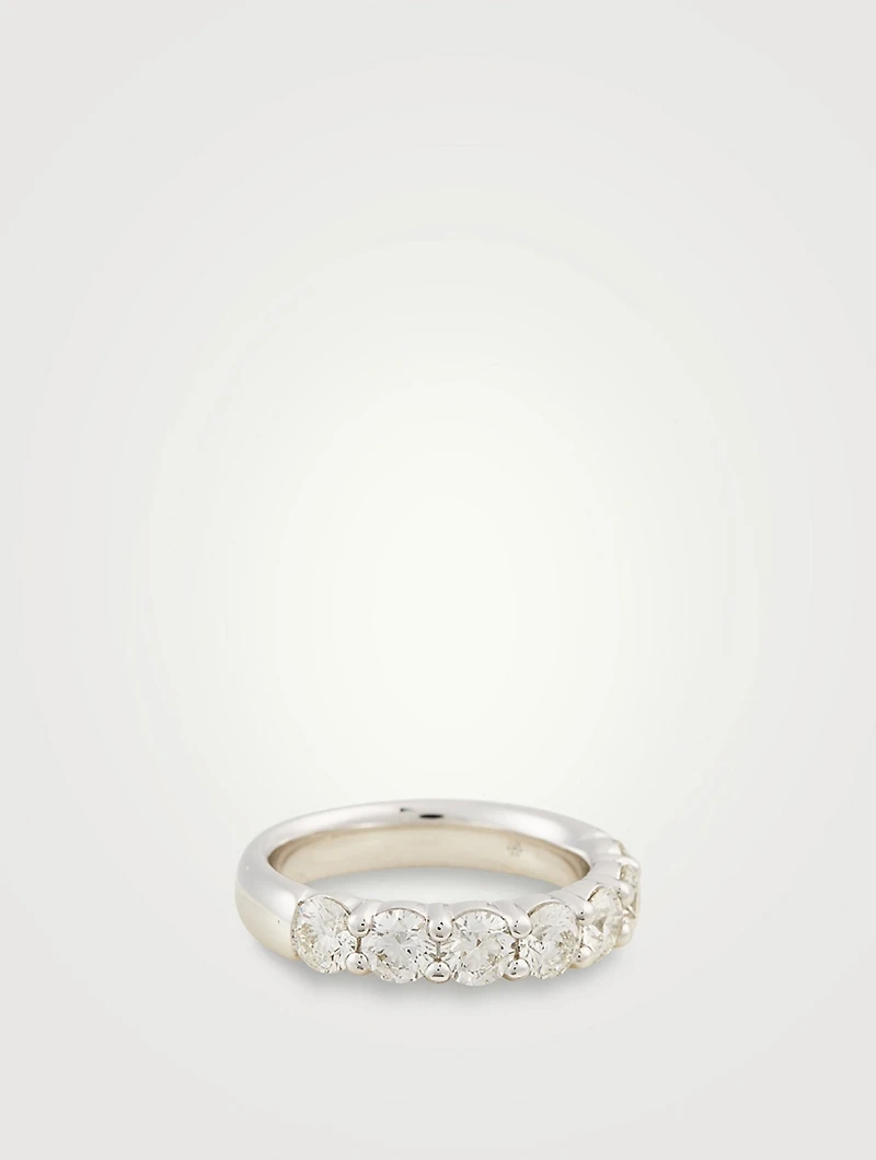 18K White Gold Signature 7 Stone Band With Diamonds