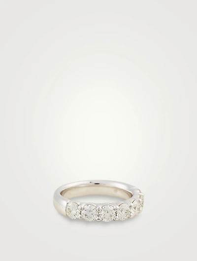 18K White Gold Signature 7 Stone Band With Diamonds