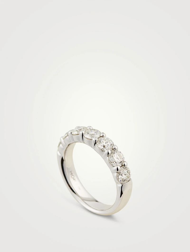 18K White Gold Signature 7 Stone Band With Diamonds