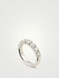 18K White Gold Signature 7 Stone Band With Diamonds