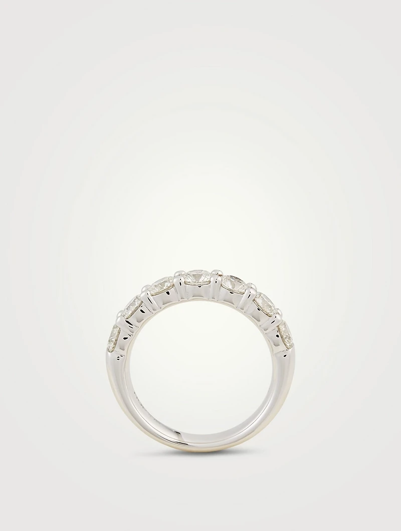 18K White Gold Signature 7 Stone Band With Diamonds