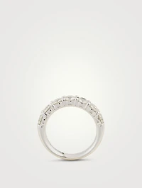 18K White Gold Signature 7 Stone Band With Diamonds