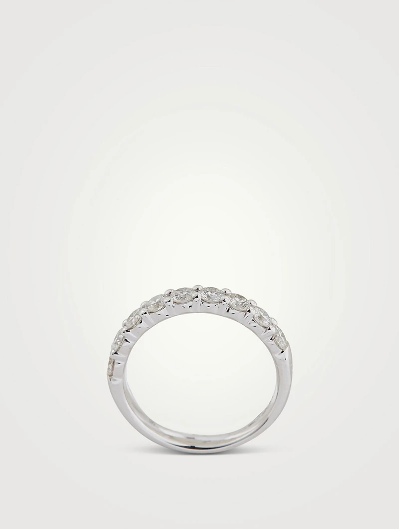 18K Gold Signature 9 Stone Band With Diamonds