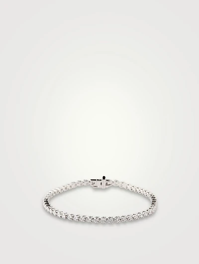 18K White Gold Temptation Three-Prong Bracelet With Diamonds