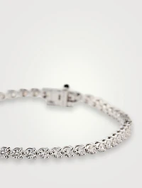 18K White Gold Temptation Three-Prong Bracelet With Diamonds