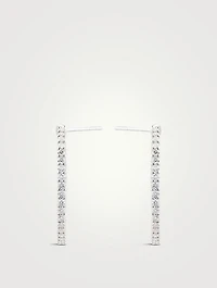 18K White Gold Signature Inside Out Small Hoop Earrings With Diamonds