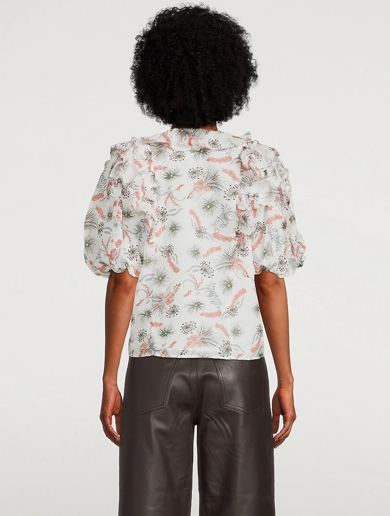 Ava Puff-Sleeve Top Floral Print