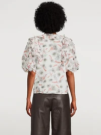 Ava Puff-Sleeve Top Floral Print