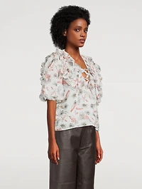 Ava Puff-Sleeve Top Floral Print