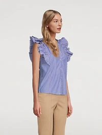 Rosane Ruffle Shirt Stripe