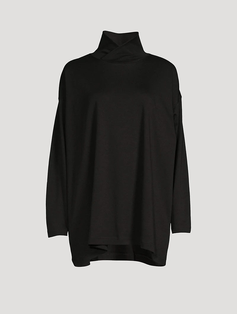 Overlapping Scrunch-Neck T-Shirt