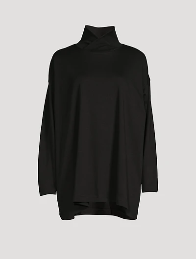 Overlapping Scrunch-Neck T-Shirt