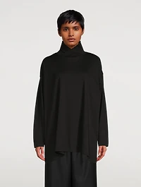 Overlapping Scrunch-Neck T-Shirt