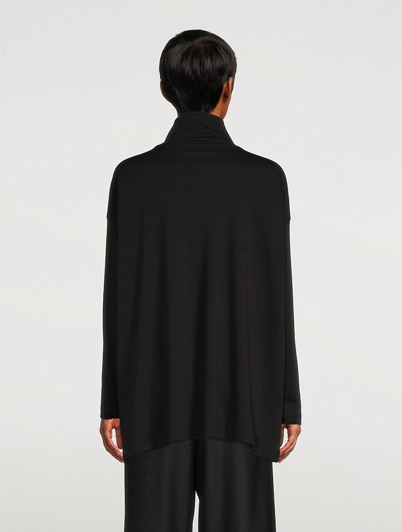 Overlapping Scrunch-Neck T-Shirt