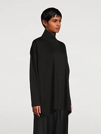 Overlapping Scrunch-Neck T-Shirt