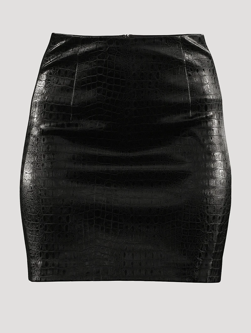 Luano Croc-Embossed Mini Skirt