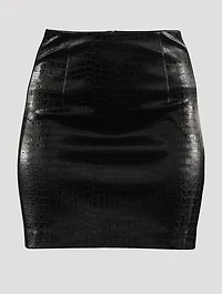 Luano Croc-Embossed Mini Skirt