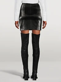 Luano Croc-Embossed Mini Skirt