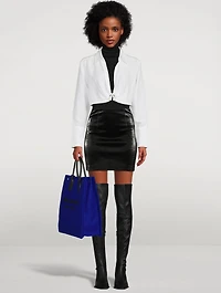 Luano Croc-Embossed Mini Skirt