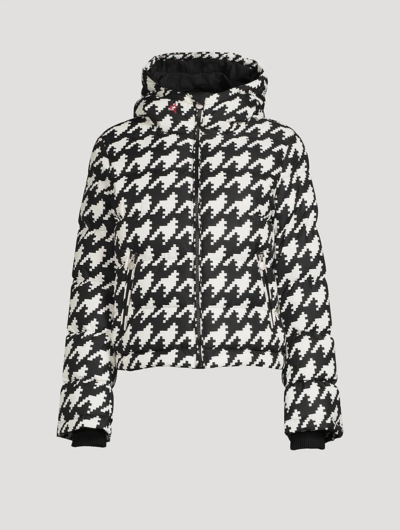 Polar Flare Down Jacket Houndstooth Print
