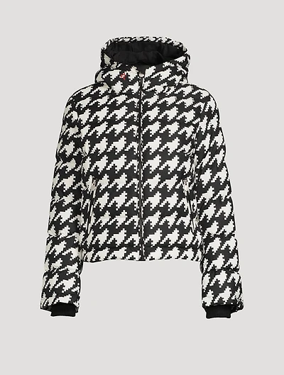 Polar Flare Down Jacket Houndstooth Print