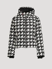Polar Flare Down Jacket Houndstooth Print
