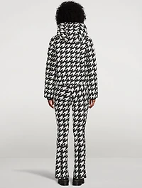 Polar Flare Down Jacket Houndstooth Print