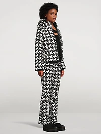 Polar Flare Down Jacket Houndstooth Print