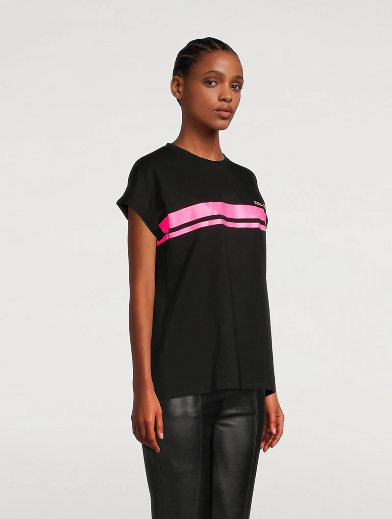 Cotton Logo Stripe T-Shirt