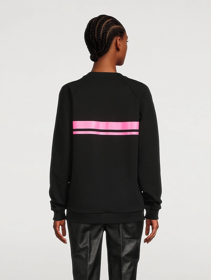 Cotton Logo Stripe Sweatshirt