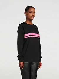 Cotton Logo Stripe Sweatshirt