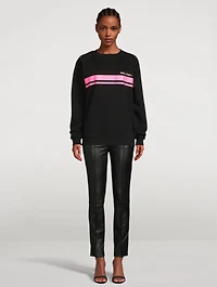 Cotton Logo Stripe Sweatshirt