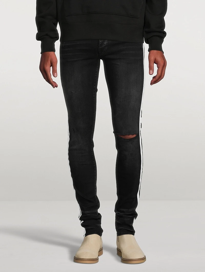 Flocked Track Jeans