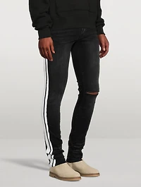 Flocked Track Jeans