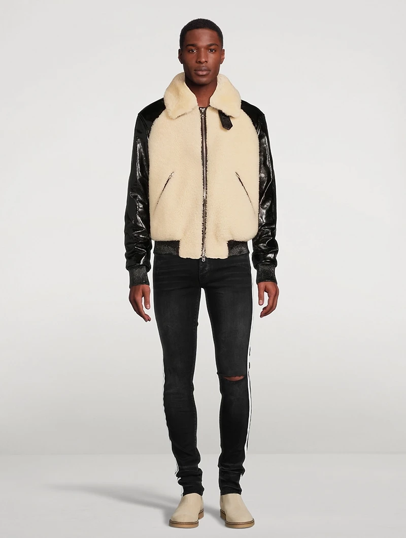 Flocked Track Jeans