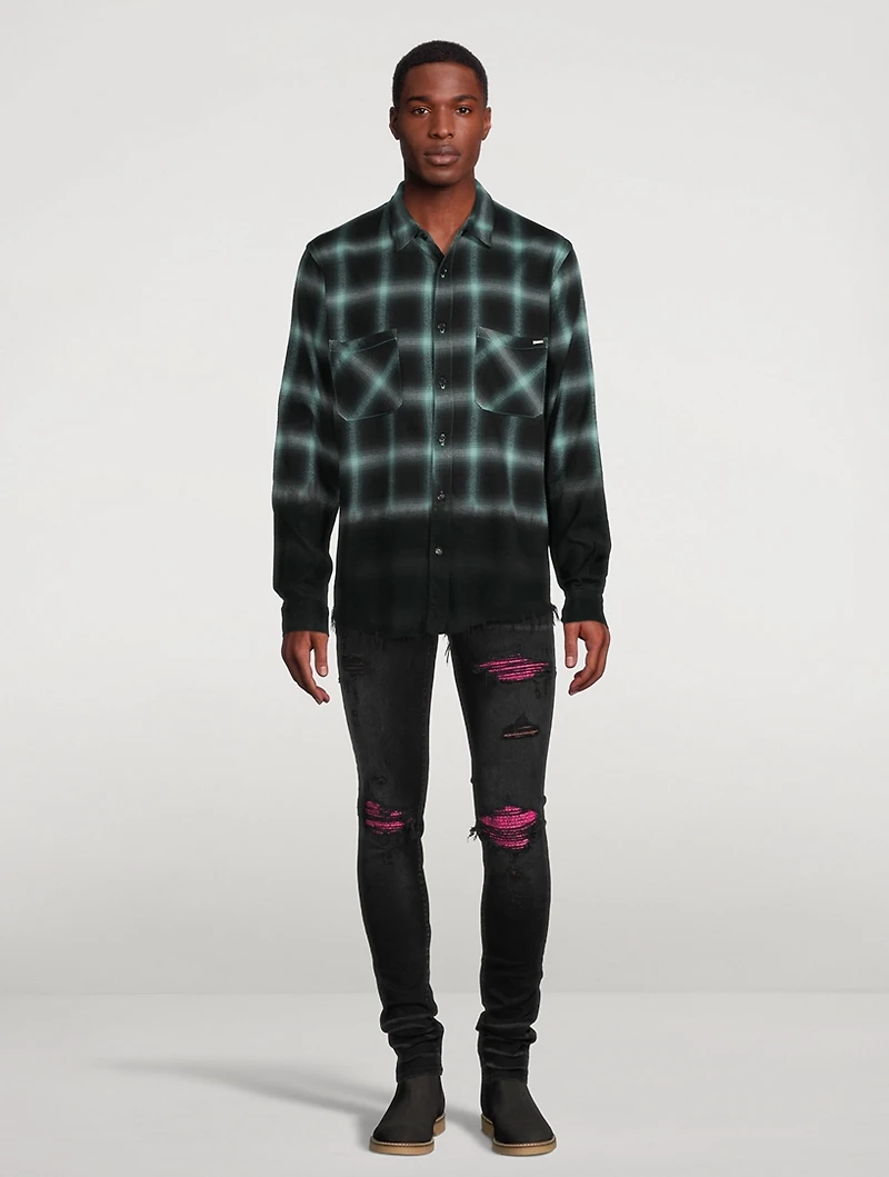 Mx1 Jeans With Cracked Pink Leather
