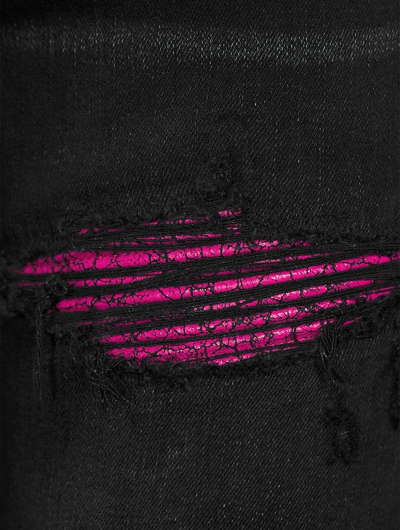 Mx1 Jeans With Cracked Pink Leather