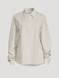 Multi-Wear Cotton Shirt Pinstripe Print