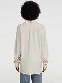Multi-Wear Cotton Shirt Pinstripe Print