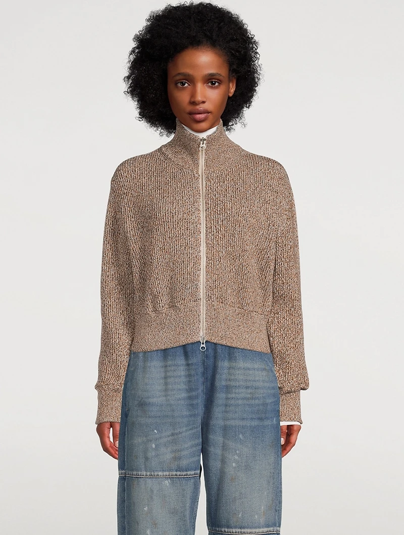 Double-Zip Knit Cardigan
