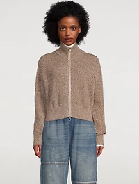 Double-Zip Knit Cardigan