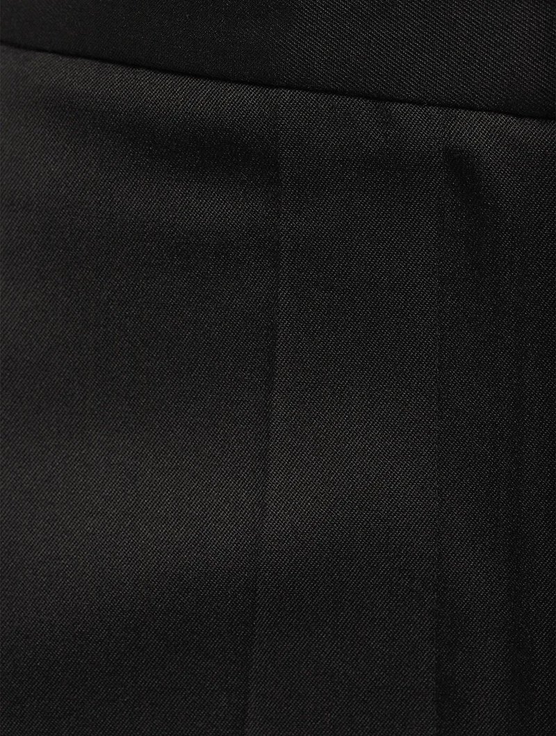 Creased Twill Wide-Leg Trousers