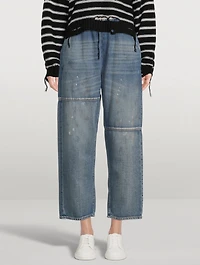Denim Wide-Leg Joggers