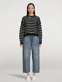 Denim Wide-Leg Joggers